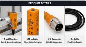 เซ็นเซอร์กระบอกสูบ IFM MK5312 แบบติดตั้งร่อง T 3 สาย PNP NO พร้อมสายเคเบิลยาว 2 เมตร - Product Image 4