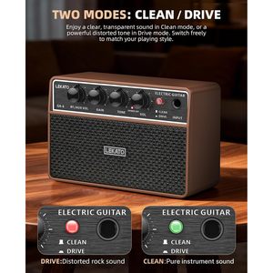 เลคาโต กา-6 10W มินิกีตาร์แอมป์เครื่องขยายเสียงกีตาร์ไฟฟ้าแบบพกพาพร้อมช่องอินพุต Aux ช่องโอเวอร์ไดรฟ์แบบสะอาดแจ็คหูฟัง - Product Image 4