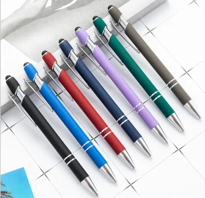 Custom Design Fashion Office School Writing Gift Set 2 In1 Stylus Ballpoint Metal Pen
