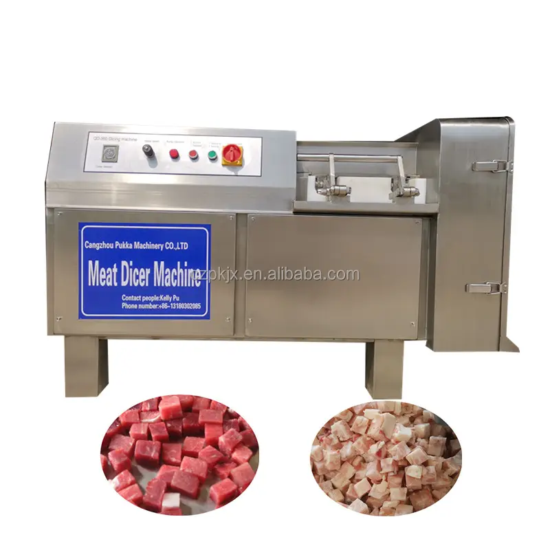 Equipamento de processamento de carne em aço inoxidável Máquina de corte de carne em cubos para corte de carne de frango e peixe