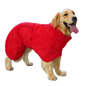 Albornoz para Perros de Microfibra Absorbente de Secado Rápido, Toalla para Mascotas Azul y Roja, Uso en las Cuatro Estaciones - Product Image 5
