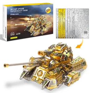 Piececool 도매 Skynet 거미 Superheavy DIY 3D 금속 퍼즐 군사 탱크 모델 키트 성인