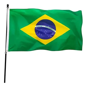 도매 2022 카타르 축구 이벤트 Bandeira do Brasil 90x150 브라질 플래그 사용자 정의 브라질 국가 플래그 3X5 브라질 플래그