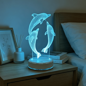 Bedroom Small LED Lamp Holder Night Light Battery Eco-friendly CE Modern 3D Acrylic LED Cordless Sleep Lamp for Kids - Product Image 5