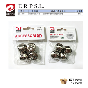 Campanas de Hierro Erpsl 25 #   4 piezas en bolsa de PVC para proyectos de manualidades DIY - Product Image 1