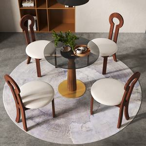 Voxhome Drop Shipping Modern cam üst yuvarlak restoran yemek masası <span class=keywords><strong>2</strong></span> 4 kahvaltı Bistro kahve dükkanı masası ve sandalye seti - Product Image 6