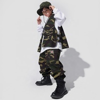 Pantalon cargo pour filles et garçons, tenue hip hop camouflage tactique surdimensionnée, pour enfants et adolescents, costume de danse jazz, vêtements de rue