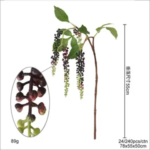 ต้นไม้แขวนประดิษฐ์สัมผัสนุ่มเหมือน<span class=keywords><strong>จริง</strong></span> ต้นโปเกวีดอเมริกัน ต้นฟิโตแลคก้า ต้นไม้แขวนประดิษฐ์สำหรับตกแต่งงานแต่งงาน - Product Image 4