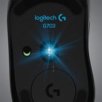 Ratón Inalámbrico para Juegos Logitech G703 Lightspeed con Sensor Hero 25K, Compatible con PowerPlay, Lightsync RGB, Ligero, 95G+10G Opcional