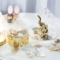 Boîte à bijoux créative en céramique or licorne pour cadeau femme