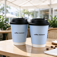 Gobelets en papier à double paroi isolés pour boissons chaudes à emporter, écologiques, biodégradables, avec logo personnalisé imprimé, 8 oz, 12 oz, 16 oz