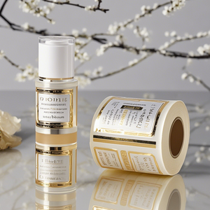 Biểu Tượng Tùy Chỉnh In Ấn Không Thấm Nước Vinyl Skincare Nhãn Sản Phẩm Lá Vàng Mỹ Phẩm Dầu Gội Đầu Dán Cuộn Bao Bì Nhãn Cho Chai - Product Image 1