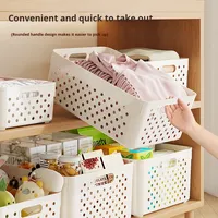 Panier de rangement en plastique NFS à trous plats pour collations - Design moderne et simple pour la cuisine, le dortoir ou le bureau