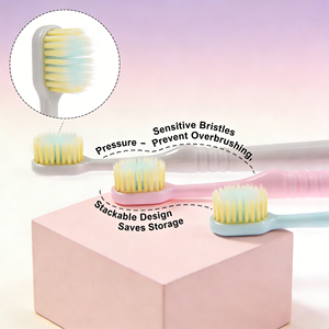 Cepillo de Dientes de Plástico para Adultos, Venta al por Mayor, Diseño Moderno en Color Puro, Cerdas Suaves y Cónicas, Nuevo - Product Image 3