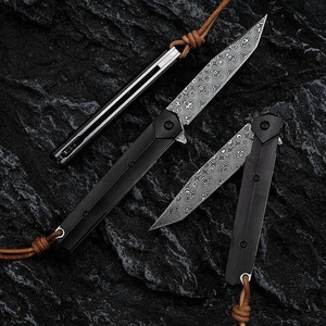 Coltello Tascabile Pieghevole in Acciaio Damasco VG10, Design Compatto, Manico in Ebano, Personalizzabile OEM, Leggero e Facile da Trasportare - Product Image 3