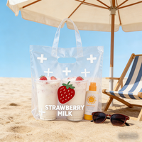 Sac plat portable en PP biodégradable à fond carré avec poignée, impression numérique et gaufrage personnalisables pour eau minérale et boissons énergisantes