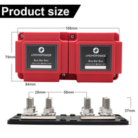 48V DC 400A Module robuste 8x 3/8 "M10 Stud Terminal Bloc de distribution de batterie BusBar Box Car Audio Power Distribution Block