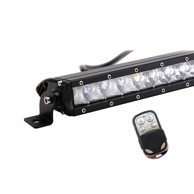 Remote Control 22inch Oem Dual Color Off Road 4x4 100w Combo Beam Super Slim Single Row Led Light Bar Strobe LED Bar Light