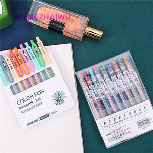 Articles de papeterie <span class=keywords><strong>en</strong></span> <span class=keywords><strong>ligne</strong></span>, vente <span class=keywords><strong>en</strong></span> gros, ensemble de stylos de couleur <span class=keywords><strong>aquarelle</strong></span> rétro nordique 9 couleurs/boîte bureau coloré stylo à encre gel multifonction - Product Image 4