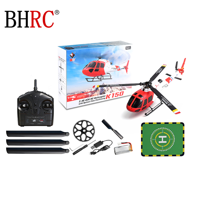 Beginner K150 4 Channel Optical Flow Rc Helicopter Brushless Remote Operated Helicopter Toy