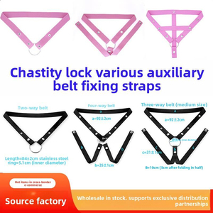 สายรัดนิรภัย BDSM สีดำ พร้อมห่วงยืดหยุ่นสำหรับอุปกรณ์รัดตัว - Product Image 4