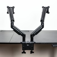 Supporto Ergonomico Regolabile per Doppio Monitor Verticale, Inclinabile/Girevole/Rotante, Peso Massimo 19,8 Libbre, VESA 75/100mm