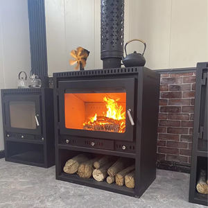 Chimenea de leña interior independiente de estilo moderno Pozo de fuego de vidrio de fácil instalación con chimenea - Product Image 1