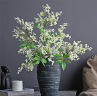Fleur artificielle en soie à longue tige unique (85 cm) de couleur violette, blanche et orange pour la décoration intérieure et les objets décoratifs.