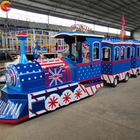 Train sans rail électrique à essence bon marché, train touristique et touristique à vendre, manèges pour parcs d'attractions