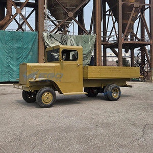 <b>Hot</b> Sale Electric Sightseeing Green Vintage Car with Cargo Box Classic Utility Model Pickup Truck Vintage Retro Car - Product Image 3