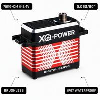 XQ-POWER XQ-BLS8175D Servomoteur numérique sans balais programmable USB en métal, couple élevé de 75 kg-cm, 0,08 s, 8,4 V, étanche IP67, pour voiture RC