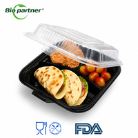 Boîte alimentaire jetable en plastique PP multi-compartiments, type clamshell, pour micro-ondes, repas à emporter et préparation de repas