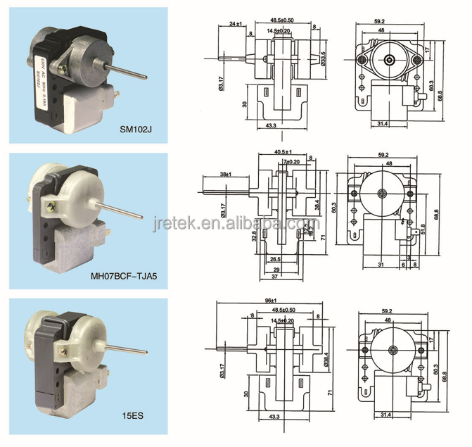 220v/50hz refrigerator ac shadedpole motor fan fridge motor
