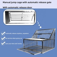 Cage à pigeons manuelle en acier inoxydable, cage à pigeons renforcée, collecteur automatique de pigeons, cage à poulets et piège à oiseaux