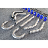 Kit de tuyau en U en silicone avec collier de serrage en T pour intercooler turbo universel SR Performance 3'' 76 mm en aluminium