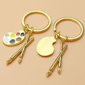 Llavero Personalizado de Aleación de Zinc con Diseño Vintage, Grabado con Paleta de Colores, Pinceladas Pintadas a Mano, Impresión UV - Product Image 2