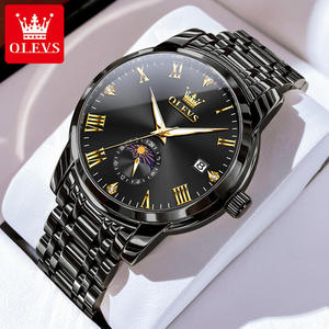   Montre sport à quartz lumineuse étanche en acier inoxydable avec logo personnalisé de luxe, calendrier classique des phases lunaires, pour homme - Modèle 3656 OEM - Product Image 2
