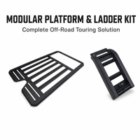 Nouvelle arrivée : Plateforme de toit de voiture en alliage d'aluminium robuste avec échelle réglable à ouverture rapide pour camping, SUV, pick-up