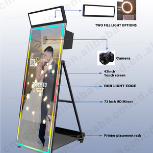 Cabina de fotos de espejo grande Mini PC incorporada, pantalla táctil de 43 pulgadas, cabina de fotos para Selfie Dslr, carcasa de cabina de fotos adaptada para fiesta - Product Image 5