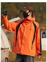 Veste d'hiver unisexe imperméable à capuche pour l'extérieur avec doublure en polyester, épaisseur standard, logo personnalisé, coupe-vent de sport