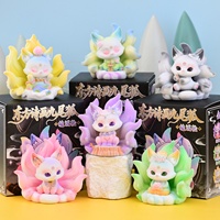 Vente en gros : Boîte mystère authentique de figurines de renard à neuf queues floquées, style ancien, pour décoration de bureau et de voiture