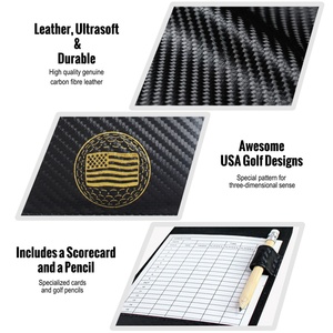 Boshiho <b>Golf</b> Scorecard Holder Cover case Customized Cattlehide Leather <b>Golf</b> Scorecard Yardage Book Holder with Pen - Product Image 2