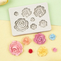 Rosen-Silikonform Kleine Seifen-, Ton-, Schokoladen-, Zuckerwerk-, Backform DIY-Kuchenform für Babyparty und Geburtstag