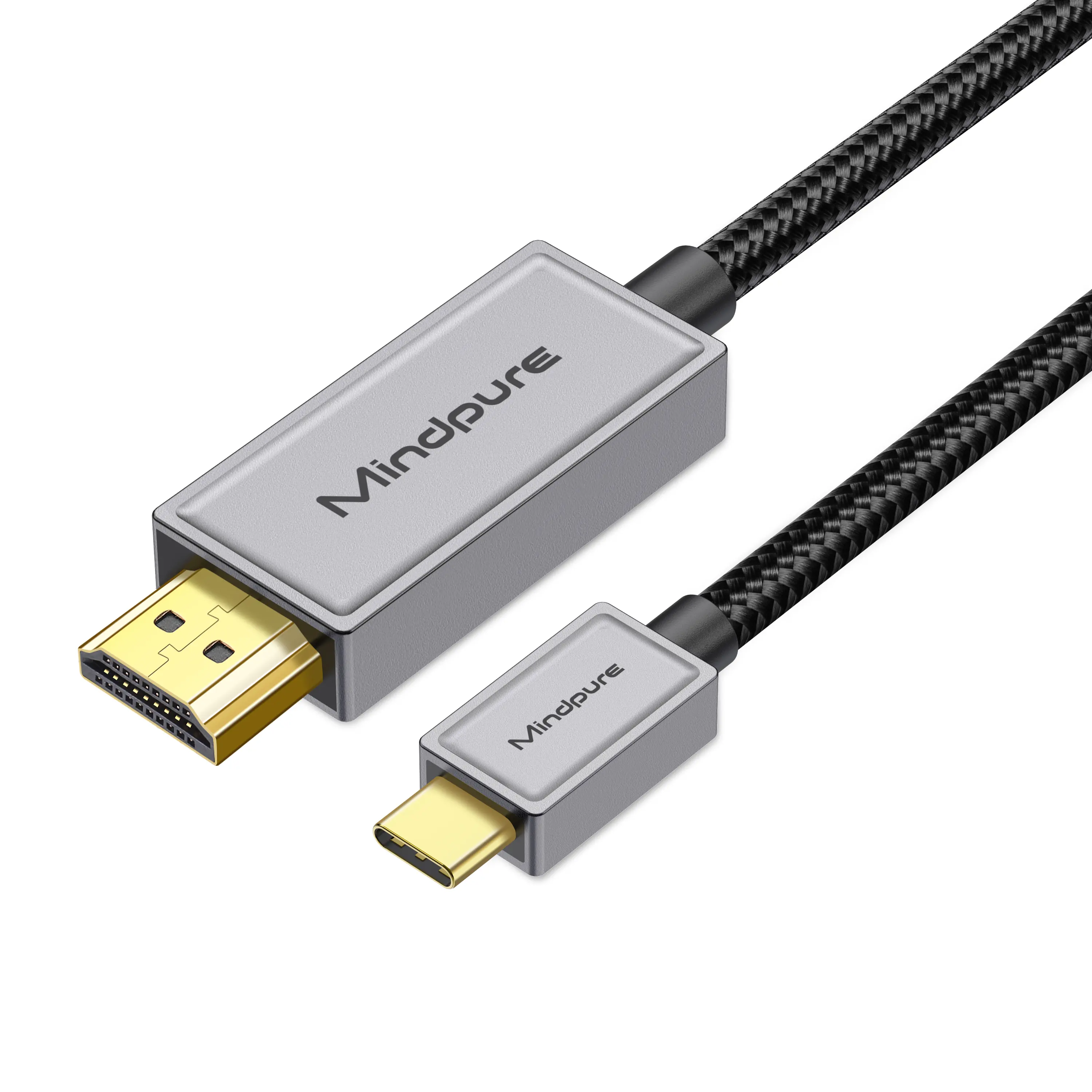 Mindpure Aluminum Nylon Braided 1.8meter 4K 60Hz a tipo c TYPE-C USB-C 3.1 to HDMI HD Cable for connect mobile phone to tv