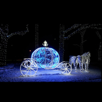 Cendrillon de mariage musulman à LED, noël, citrouille, princesse, cheval, chariot éclairé, Motif cendrillon, Coach, Lihgt