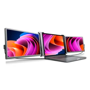 Pantalla múltiple de 15 pulgadas para computadora portátil 2 monitor de pantalla deslizante extensor LCD 1080p monitor para Mac Book y Windows