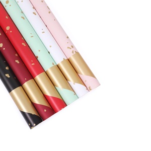 Papel de Envolver Flores de Plástico, Novedad 2021, Hoja de Papel Dorado de una Sola Cara para Floristería - Product Image 2