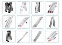 Rampes universelles pliables en aluminium pour motos, VTT, UTV, voiturettes de golf, motoneiges, avec barreaux antidérapants, capacité 1360 kg/paire