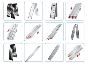 Rampes universelles pliables en aluminium pour motos, VTT, UTV, voiturettes de <span class=keywords><strong>golf</strong></span>, motoneiges, avec poignées antidérapantes et échelle de traction - Product Image 3