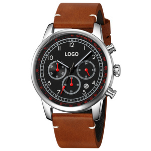 Montre-bracelet pour homme d'affaires - montre à quartz multifonctionnelle avec chronographe à trois aiguilles et calendrier - Product Image 3